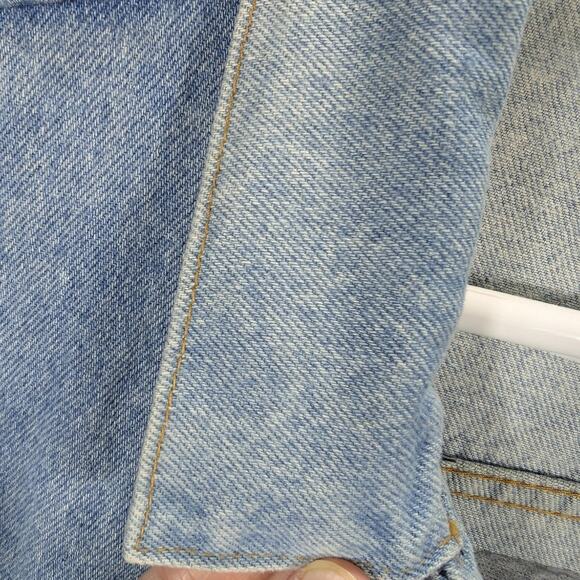 Vintage TYCA Cat Jean Jacket Mens Extra Large Cotton Made in USA Lt Wash Denim - Picture 3 of 11